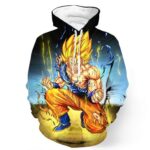 DBZ Goku Super Saiyan Thunder Power Damage Fight Cool Design Hoodie - Saiyan Stuff - 1
