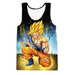 DBZ Goku Super Saiyan Thunder Power Damage Fight Cool Design Tank Top