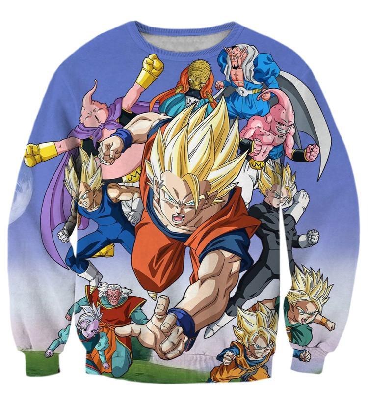 Dragon ball z 2025 goku fighting stance hoodie