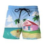 DBZ Master Roshi's Kame House Sketching Art Summer Shorts