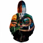 DBZ Shenron Counter Strike Warm Colorful Real Art Design Zip Up Hoodie