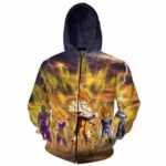 DBZ Super Saiyan Aura Goku Vegeta Gohan 3D Zipper Hoodie - Saiyan Stuff