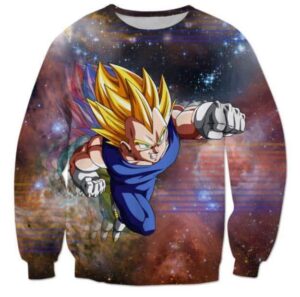 DBZ Super Saiyan Prince Vegeta Space Galaxy 3D Sweatshirt - Saiyan Stuff