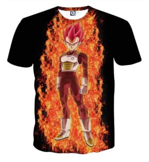 DBZ Vegeta Super Saiyan Rose Whis Symbol Fire Aura Streetstyle T-Shirt