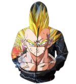 Dark Evil Demon Prince Majin Vegeta Zip Up Hoodie - Saiyan Stuff