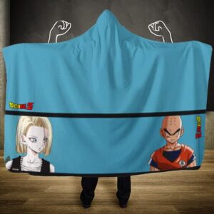 Dragon Ball Android 18 Krillin First Love Fight Hooded Blanket