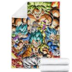 Dragon Ball Broly Vegeta Goku Gogeta Frieza Awesome Collage Blanket