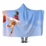 Dragon Ball Bulma Hanging And Goku On Kintoun Hooded Blanket