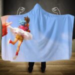 Dragon Ball Bulma Hanging And Goku On Kintoun Hooded Blanket