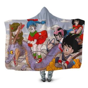 Dragon Ball Classic Goku Chi-Chi With Friends Hooded Blanket
