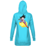 Dragon Ball GT Kid Goku In Blue Costume Bubbly Blue Hoodie Dress