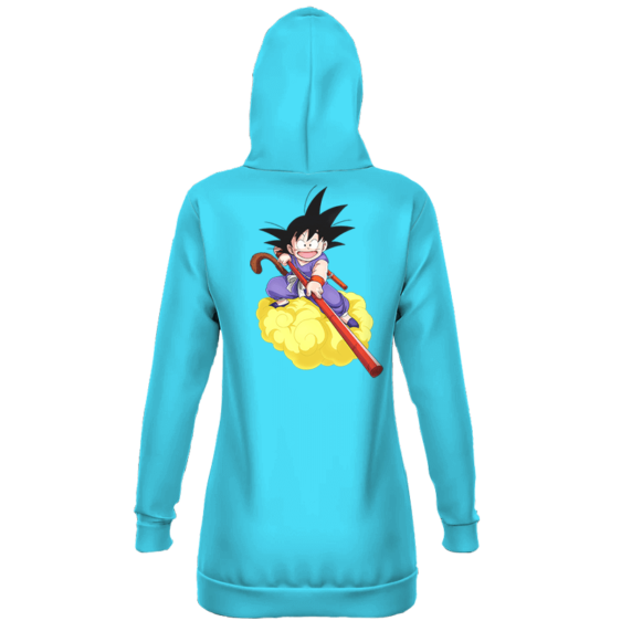 Dragon Ball GT Kid Goku In Blue Costume Bubbly Blue Hoodie Dress