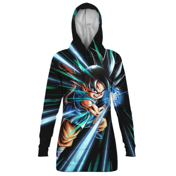 Dragon Ball GT Kid Goku Kamehameha Cute Black Hoodie Dress