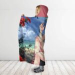 Dragon Ball Goku And Bulma On Tropical Beach Hooded Blanket