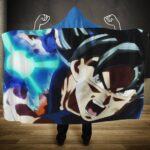 Dragon Ball Goku Ultra Instinct Kamehameha Wave Hooded Blanket