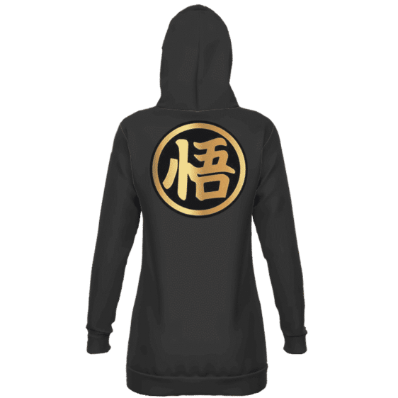 Dragon Ball Goku's Kanji Symbol Black Gold Hoodie Dress