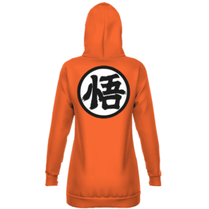 Dragon Ball Goku's Kanji Symbol Minimalist Orange Hoodie Dress