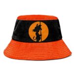 Dragon Ball Kid Goku Orange Black Silhouette Cool Bucket Hat