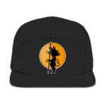 Dragon Ball Kid Goku Silhouette Holding A Stick Black Five Panel Cap