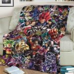 Dragon Ball Legends Collage Of Characters Goku Vegeta Throw Blanket