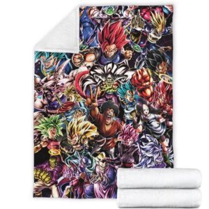 Dragon Ball Legends Collage Of Characters Goku Vegeta Throw Blanket