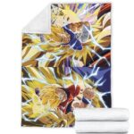 Dragon Ball Majin Vegeta Son Goku Dokkan Art SSJ2 Throw Blanket