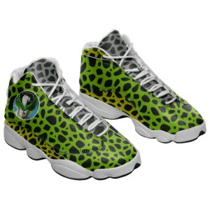 Dragon Ball Perfect Cell Pattern Awesome Basketball Shoes - Mockup 1