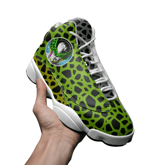 Dragon Ball Perfect Cell Pattern Awesome Basketball Shoes - Mockup 3