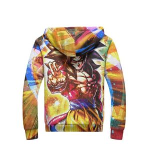 Dragon Ball SSJ4 Goku Roshi Kanji Vibrant Art Fleece Jacket