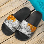 Dragon Ball Son Goku All Scarred Up Gray Cool Slide Sandals