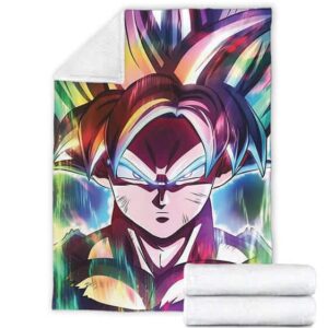 Dragon Ball Son Goku Explosive Rainbow Colors Fantastic Fleece Blanket