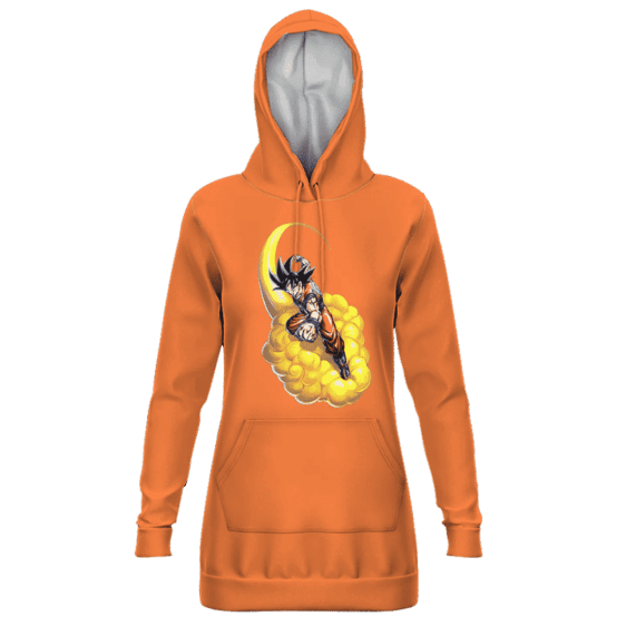 Dragon Ball Son Goku Flying Nimbus Orange Hoodie Dress