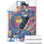 Dragon Ball Son Goku Kakarot Blue Shenron Cool Fleece Blanket