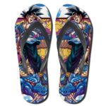 Dragon Ball Son Goku Power Pole and Blue Shenron Flip Flops