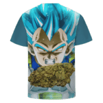 Dragon Ball Stoned SSJ Blue Vegeta Marijuana Nug Cool T-shirt