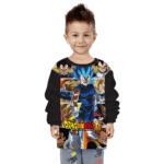 Dragon Ball Super All Vegeta Forms Saiyan Blue Kids Pullover Sweater