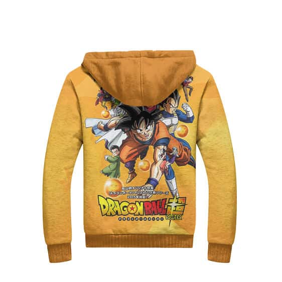 Dragon Ball Super Characters Poster Art Orange Fleece Jacket