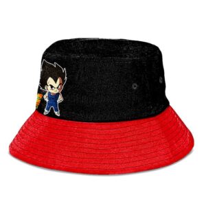 Dragon Ball Super Chibi Vegeta Black and Red Cool Bucket Hat