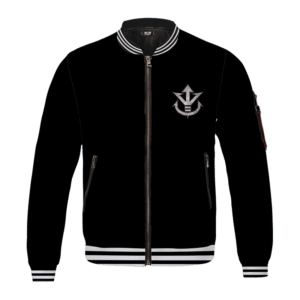 Dragon Ball Super Saiyan Crest Metallic Logo Black Bomber Jacket