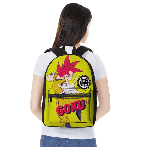 Dragon Ball Super Saiyan God Mode Goku Wisdom Kanji Backpack