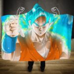 Dragon Ball Super Saiyan God Goku Fight Stance Hooded Blanket