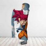 Dragon Ball Super Saiyan God Red Goku At Sky Hooded Blanket
