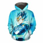 Dragon Ball Super Saiyan Vegeta Blue Flame Pullover Hoodie