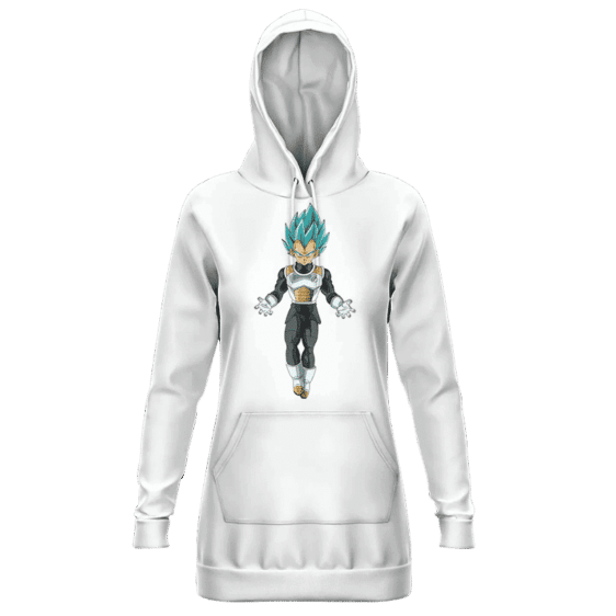 Dragon Ball Super Vegeta SSGSS Minimalist White Hoodie Dress