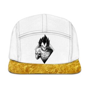 Dragon Ball Vegeta Middle Finger Gucci Gold Dope 5 Panel Hat