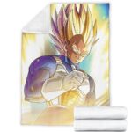 Dragon Ball Vegeta Super Saiyan 2 Thumbs Up Charged Up Fleece Blanket