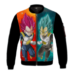 Dragon Ball Vegeta Super Saiyan God And Blue Black Minimalist Bomber Jacket