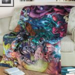 Dragon Ball Villains Cell Buu Frieza Broly Comic Style Artwork Fleece Blanket