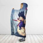 Dragon Ball Young Goku Bulma Oolong On Kintoun Hooded Blanket