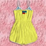 Dragon Ball Young Son Goku Sawed Down A Tree Yellow Romper